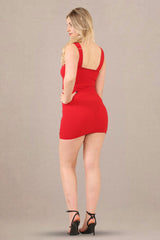 Cut-Out Ring Detail Bodycon Mini Dress