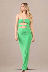 Cut-Out Bandeau Bodycon Fit Maxi Dress