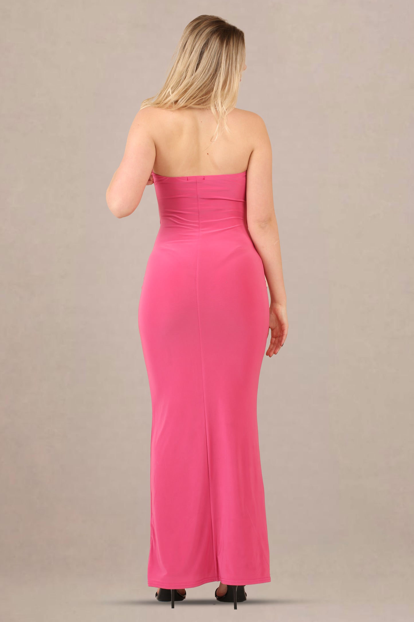 Stand Out in Style with the Pink Slinky Bandeau Maxi Dress