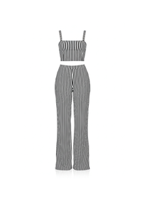 Striped Women’s Co-ord Crop Top & Wide Leg Shaping Trousers