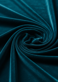 Teal Velvet Off Shoulder Velvet Bodycon Midi Dress