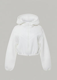 Full-Length Sleeves Casual Cropped Hoodie Loungewear