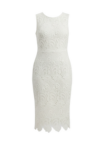 White Lace Semi-Formal Sleeveless Midi Dress