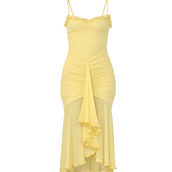 gold strappy sequin square neck bodycon dress Ethereal Ruched Strapless Bodycon Midi Dress