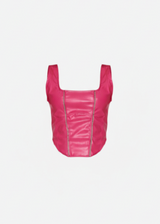 Avinci faux leather square neckline corset top front view