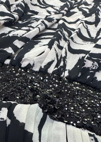 Fabric of chiffon fabric texture and neckline detail on one shoulder evening mini dress