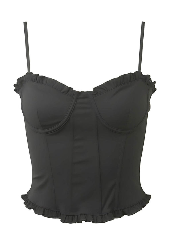 Black Body-Contouring Corset Top