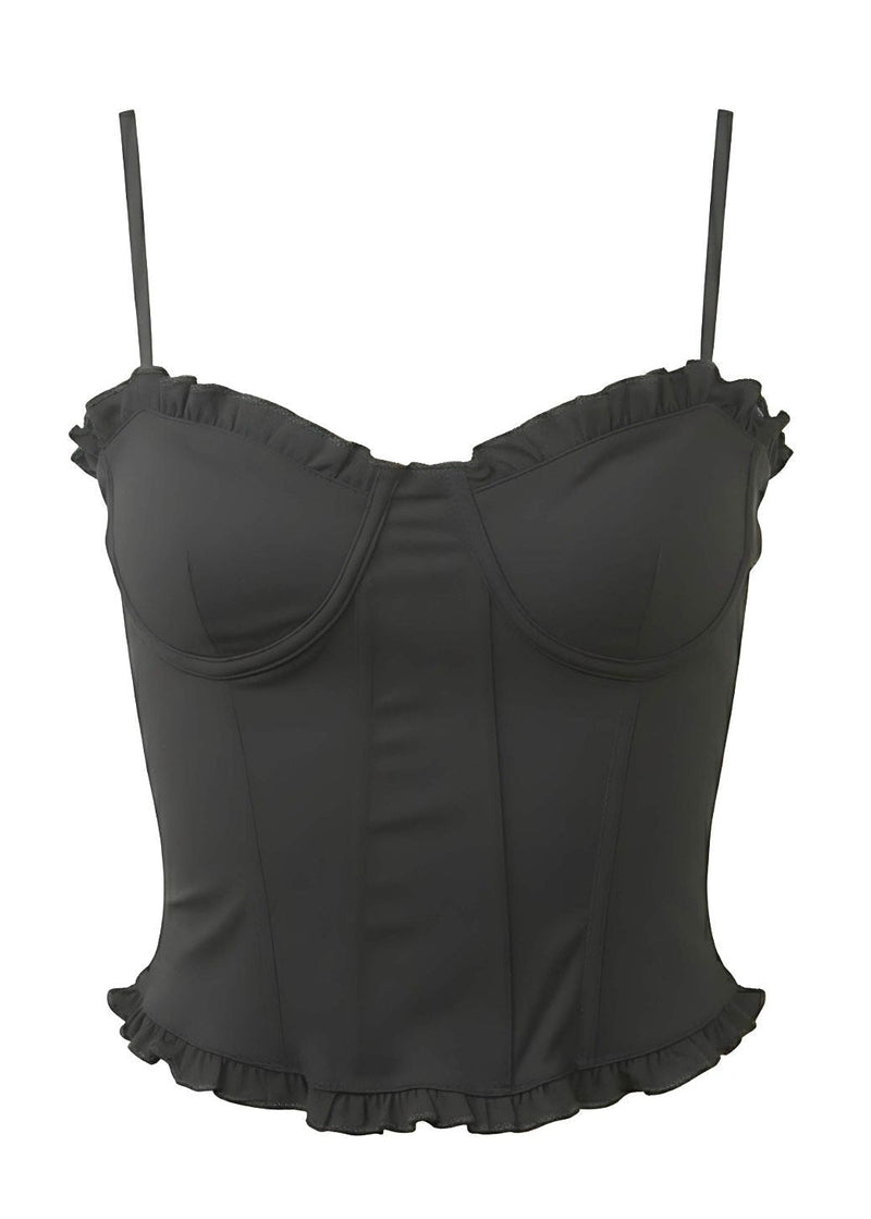 Black Body-Contouring Corset Top