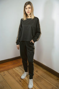 Leopard Stripe Loungewear Set - Loungewear - Avinci