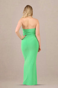Cut-out bandeau bodycon fit maxi dress back view