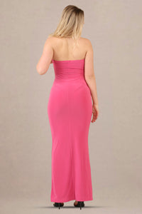 Cut-out bandeau bodycon fit maxi dress back view