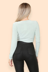 Elevate Your Wardrobe: Deep Cowl Neck Long Sleeve Bodysuits - bodysuit - Avinci