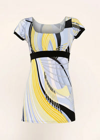 Geometric Print Square Neck Mini Dress