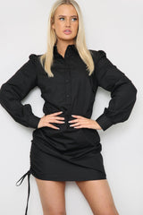 Ruched Side Shirt Dress - Shirt - Avinci