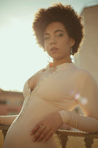 Hook and Eye Long Sleeve Bodysuit - Tops - Avinci