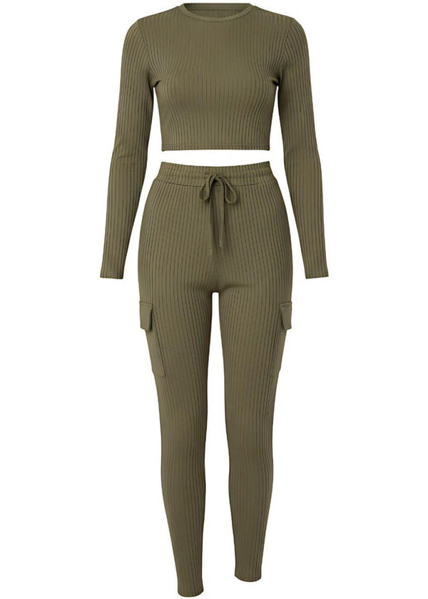 Long Sleeve Ribbed Co-Ord Lounge Set