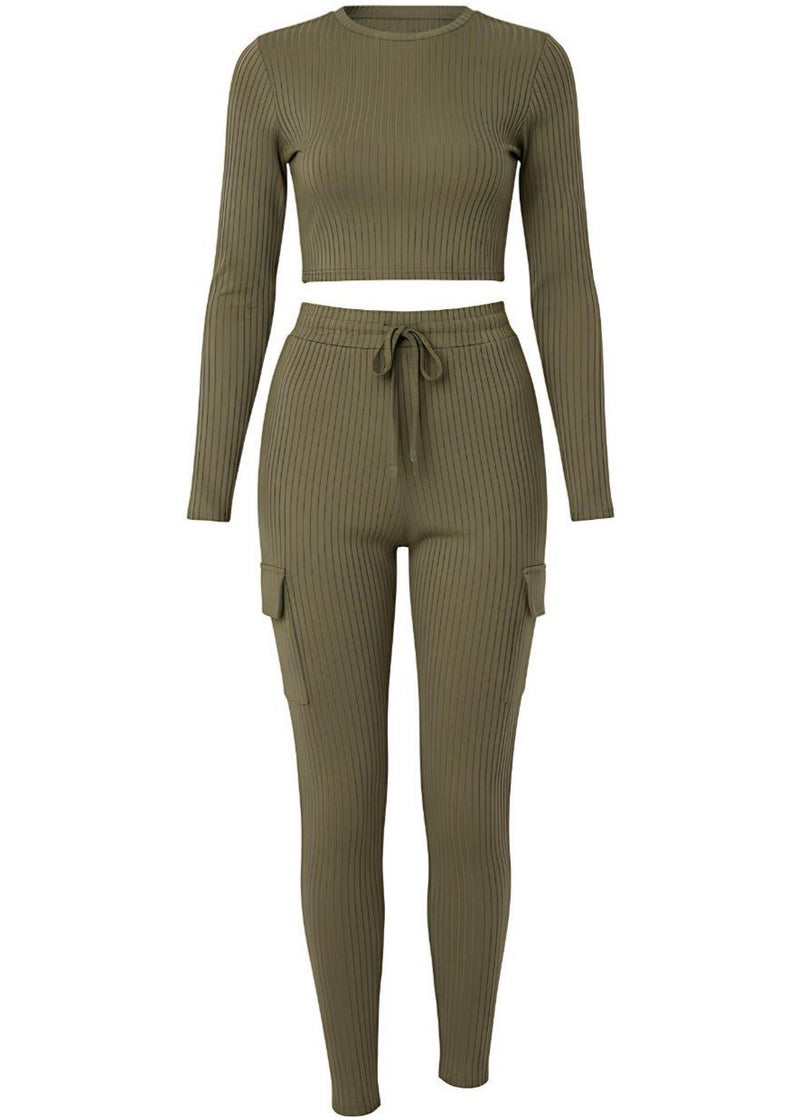 Long Sleeve Ribbed Co-Ord Lounge Set