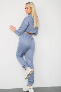 Long Sleeve Crop Top and Matching Oversized Joggers - Co-ords - Avinci