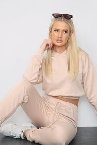 Long Sleeve Crop Top and Matching Oversized Joggers - Co-ords - Avinci