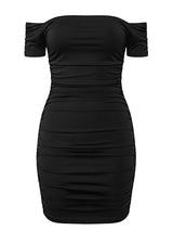 Ruched Bardot Bodycon Mini Dress
