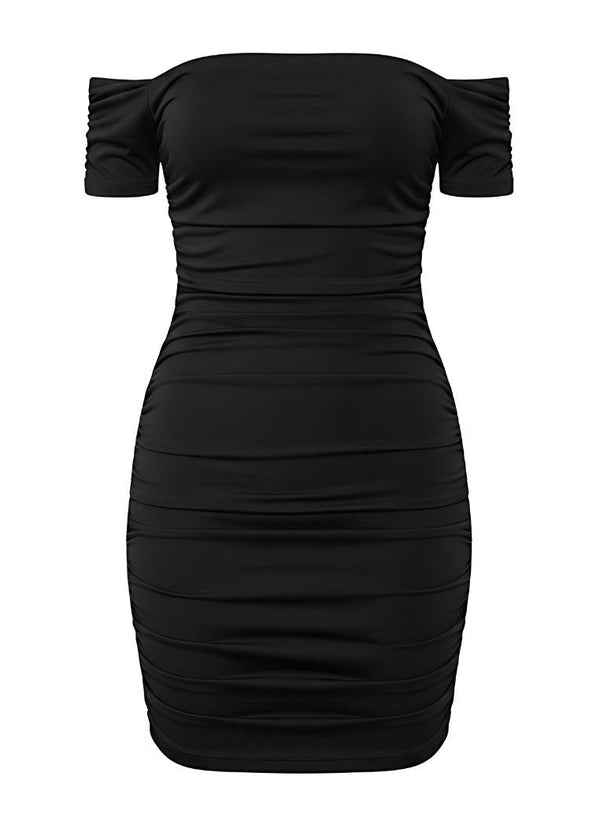 Ruched Bardot Bodycon Mini Dress