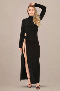 Avinci Black Slinky Extreme Cross Back Maxi Dress with Trim Detail - Maxi Dress - Avinci