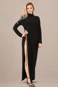 Avinci Black Slinky Extreme Cross Back Maxi Dress with Trim Detail - Maxi Dress - Avinci