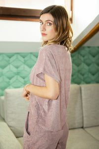 Short Sleeve Boxy Lounge Set - Loungewear - Avinci