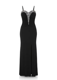 Stonework Detail Bodycon Party Dress