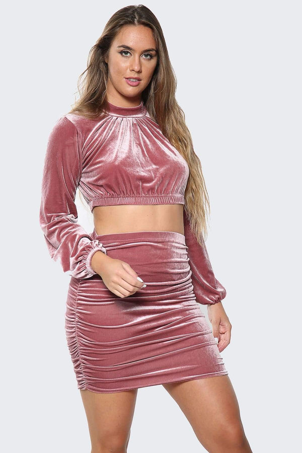 Rose Velvet Bodycon Party Dress