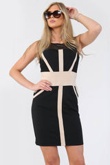 Contrast Zipper Bandage Bodycon Dress - Bodycon Dress - Avinci