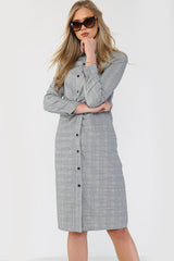 Woven Check Twist Waist Shirt Dress - Day Dress - Avinci
