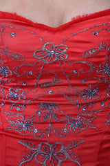Embroidered Satin Corset Top - Tops - Avinci