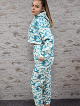 Sage Tie Dye Oversized Cropped Sweatshirt and Joggers Co Ord Set - Co-ords - Avinci