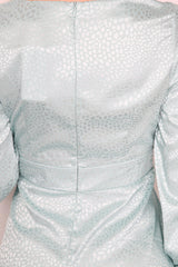 Satin Stitched Waist Long Sleeve Dress - Mini Dress - Avinci