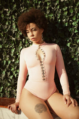 Hook and Eye Long Sleeve Bodysuit - Tops - Avinci