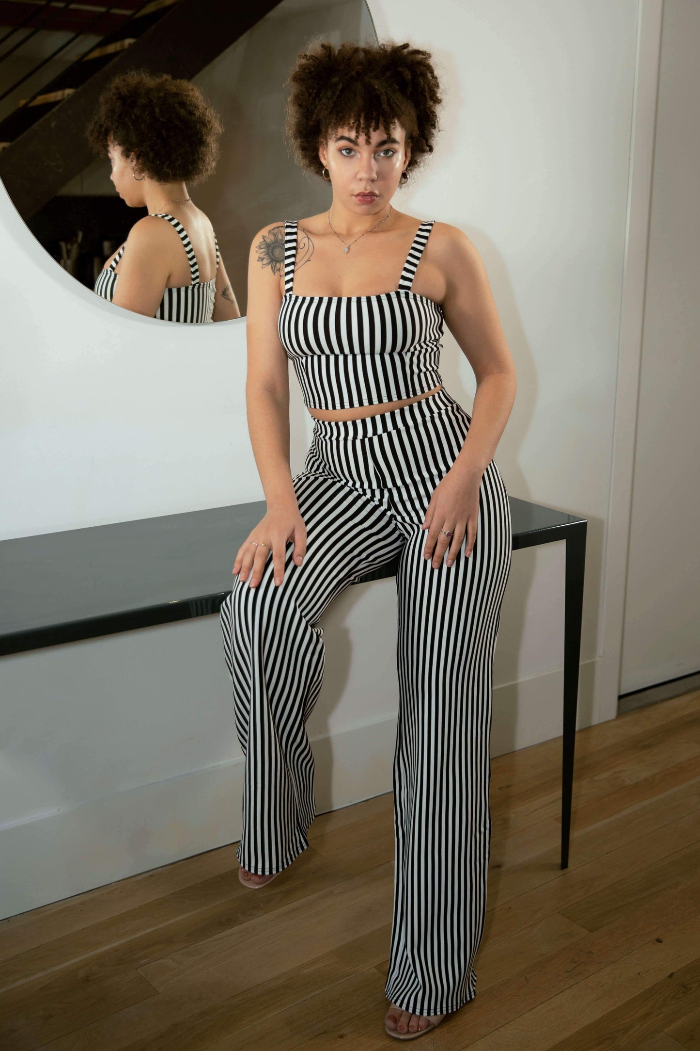 Shape Crop Top and Wide Leg Trousers Co-ord Set - Co-ords - Avinci