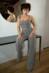 Shape Crop Top and Wide Leg Trousers Co-ord Set - Co-ords - Avinci