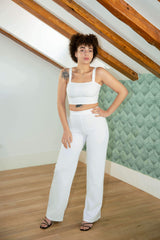 Shape Crop Top and Wide Leg Trousers Co-ord Set - Co-ords - Avinci