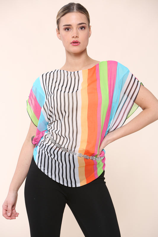 Multicolor Chiffon Partywear: Effortless Style