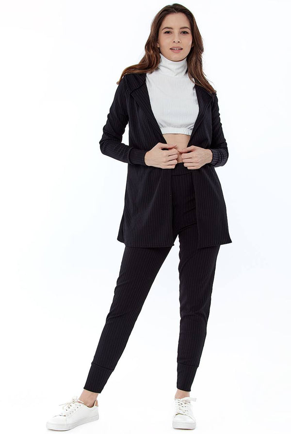 Women Loungewear Black Wrap Back Cardigan | Avinci