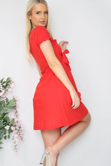 Red Flowy Short Dress