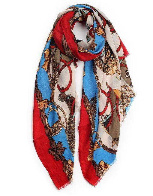 Red Trophy Iron Gate Print Scarf