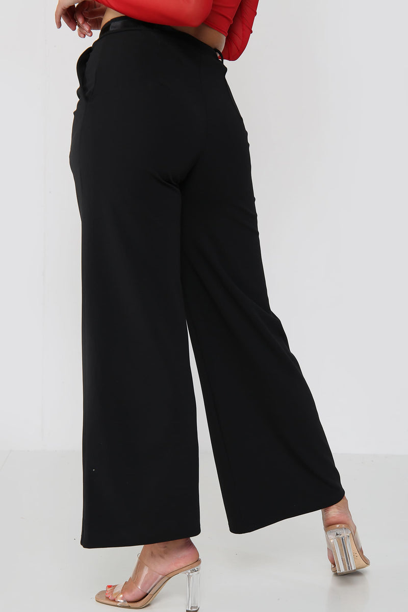 Trousers for Women | Wide Leg Belted Crepe | Avinci