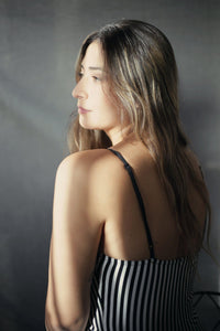 Black & White Cup Detail Zip Front Jumpsuit - Jumpsuit - Avinci