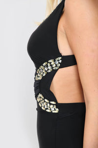 Embellished Asymmetric Gown Maxi Dress - Maxi Dress - Avinci