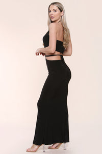 Avinci Womens Black Halter Keyhole Cut Out Maxi Dress - Maxi Dress - Avinci