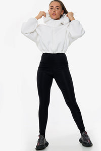 White Cropped Hooded Long Sleeves Jacket - Tops - Avinci