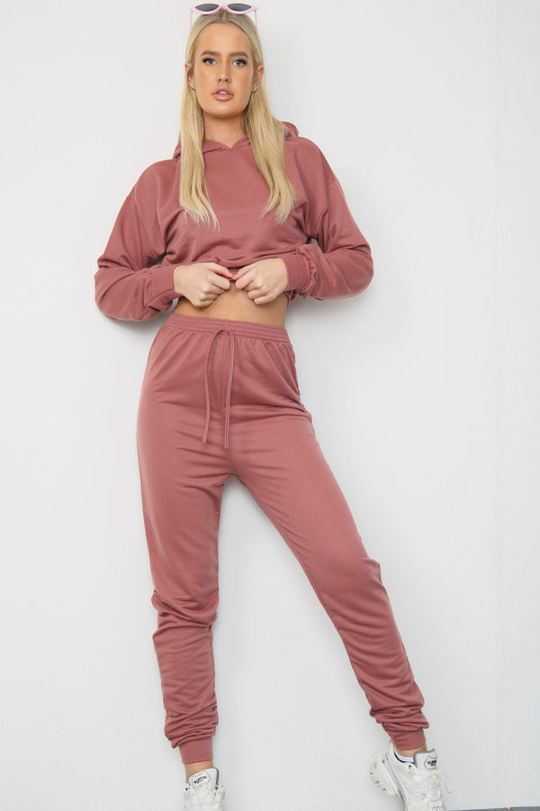 Long Sleeve Crop Top and Matching Oversized Joggers - Co-ords - Avinci