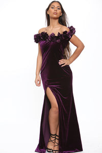 Off Shoulder Ruched Ruffles Maxi Dress - Maxi Dress - Avinci